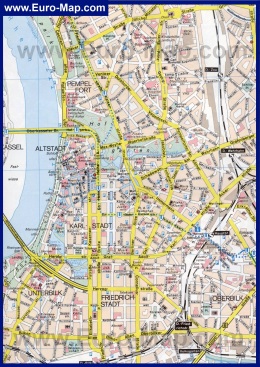 Подробная карта города Дюссельдорф