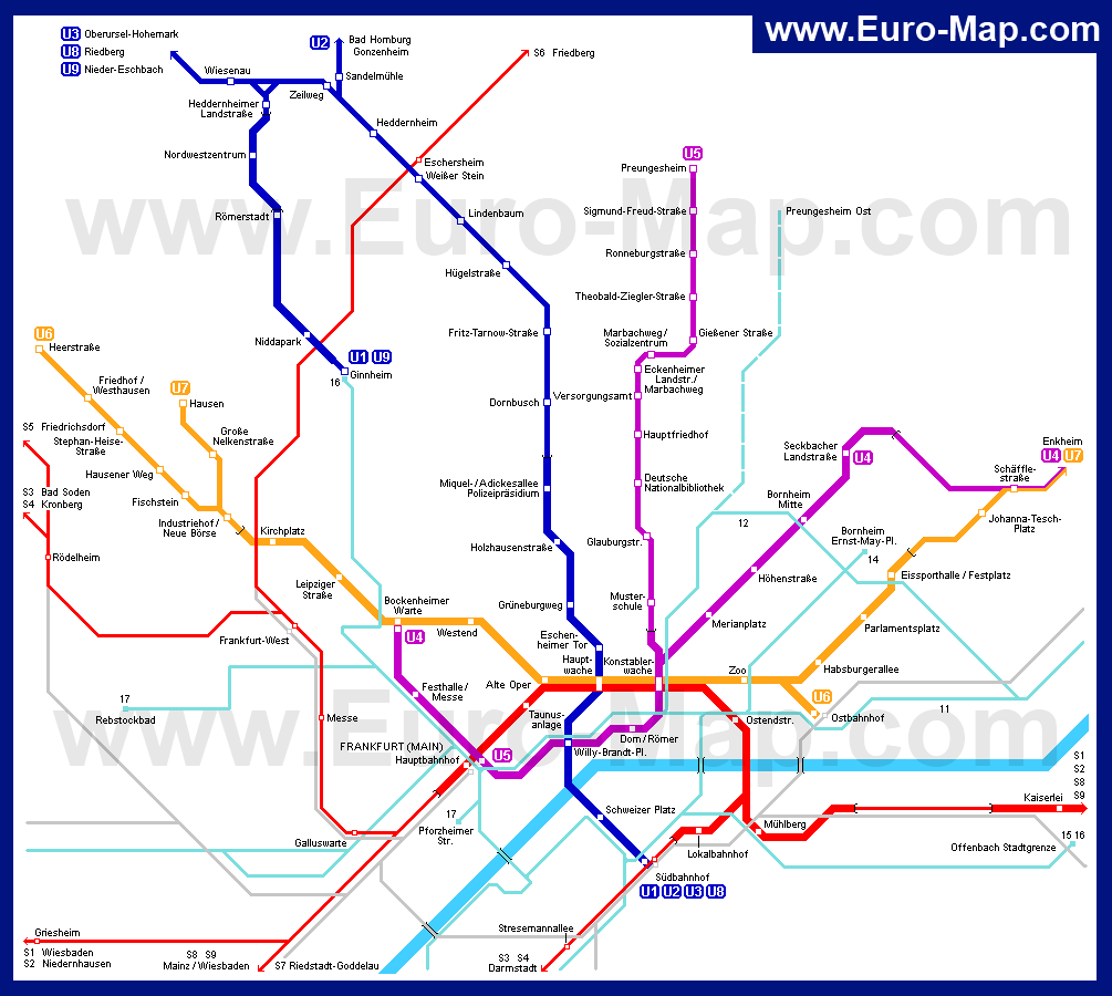 Франкфурт-на-Майне | Карта (схема