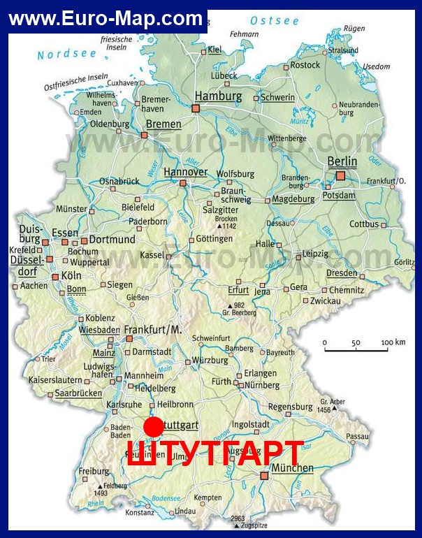 Штутгарт, карта города