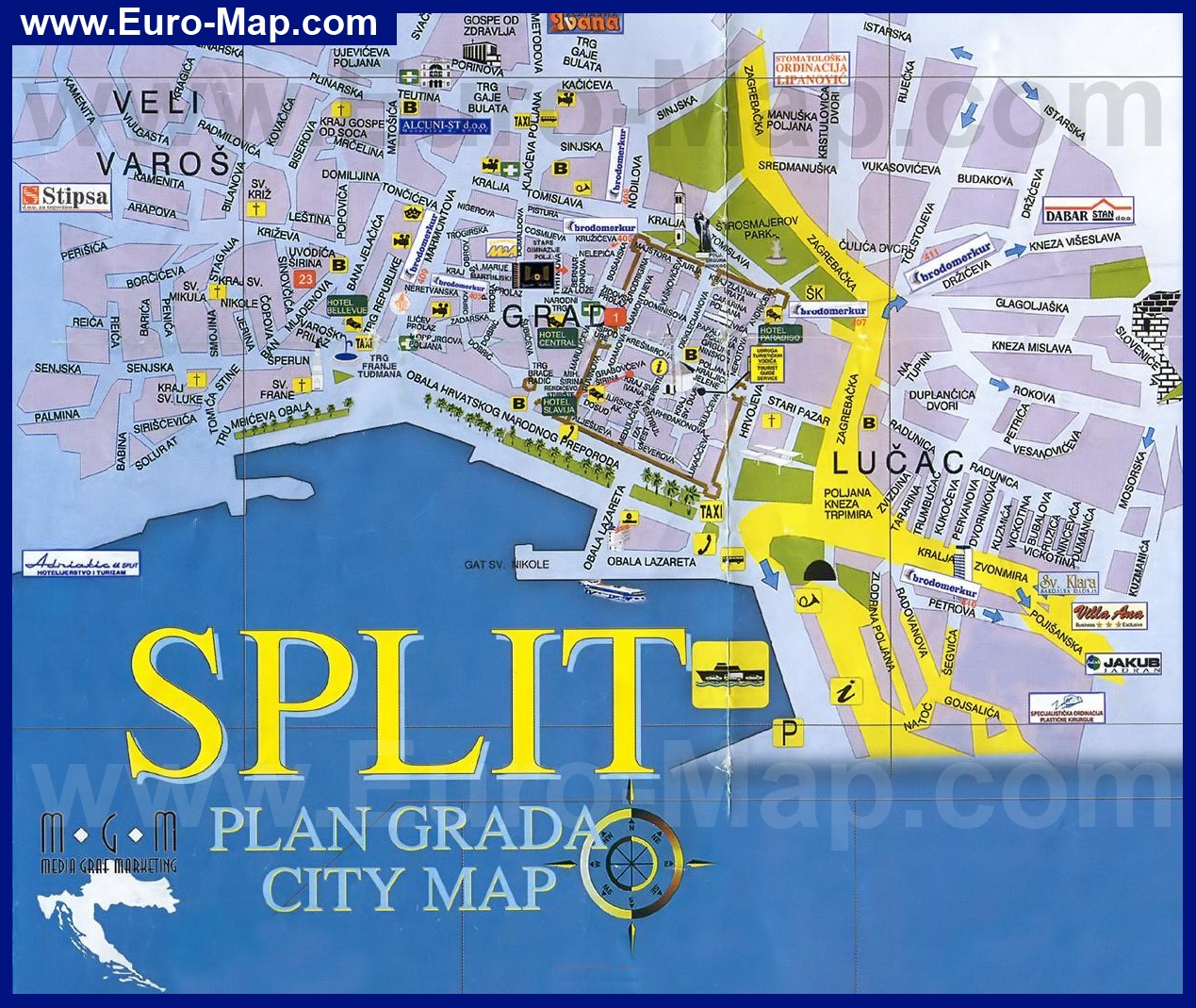 Сплит, карта города