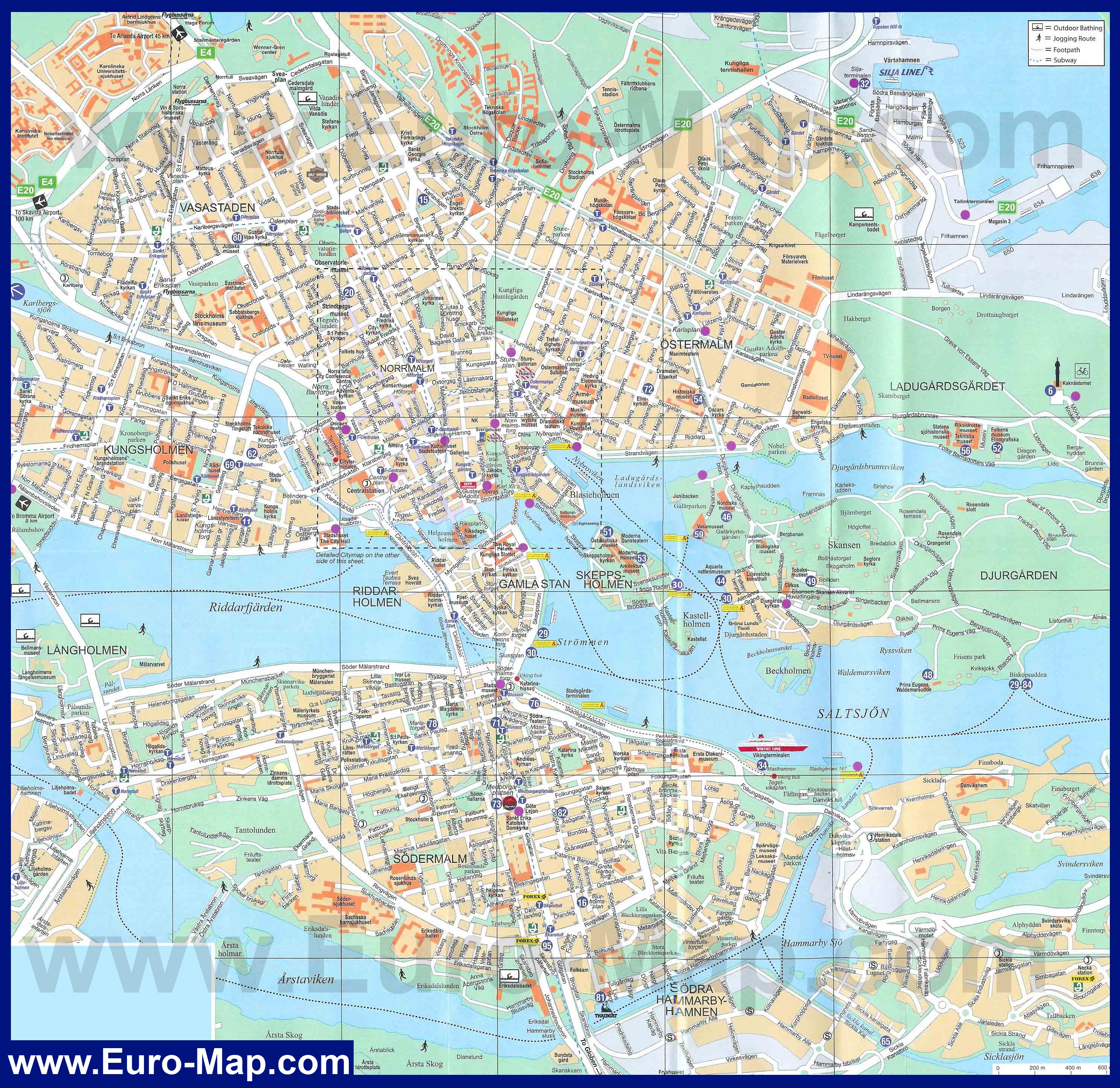 карта города Стокгольм с