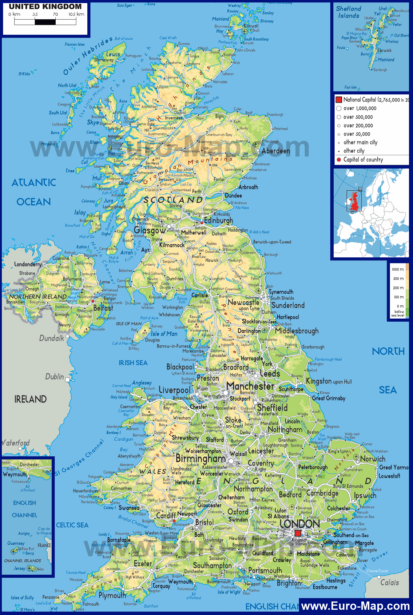 Карта Великобритании На Английском Языке