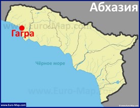 Гагра на карте Абхазии