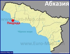 Пицунда на карте Абхазии