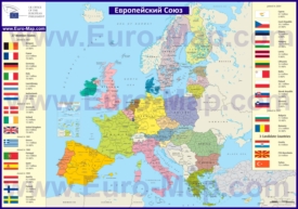 Страны Евросоюза на карте Европы
