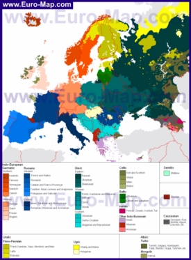 Карта языков Европы