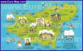 Туристическая карта острова Гернси