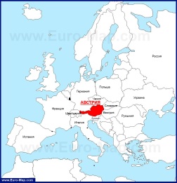 Австрия на карте Европы