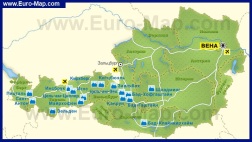 Карта горнолыжных курортов Австрии