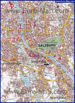 Подробная карта города Зальцбург