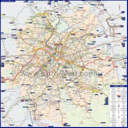 Подробная карта Брюсселя с маршрутами транспорта