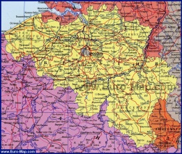 Подробная карта Бельгии на русском языке