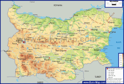 Физическая карта Болгарии