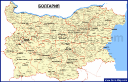 Подробная карта Болгарии с городами