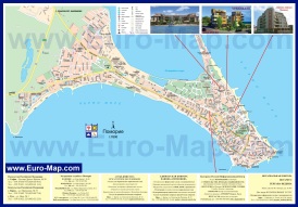 Подробная карта Поморие с отелями