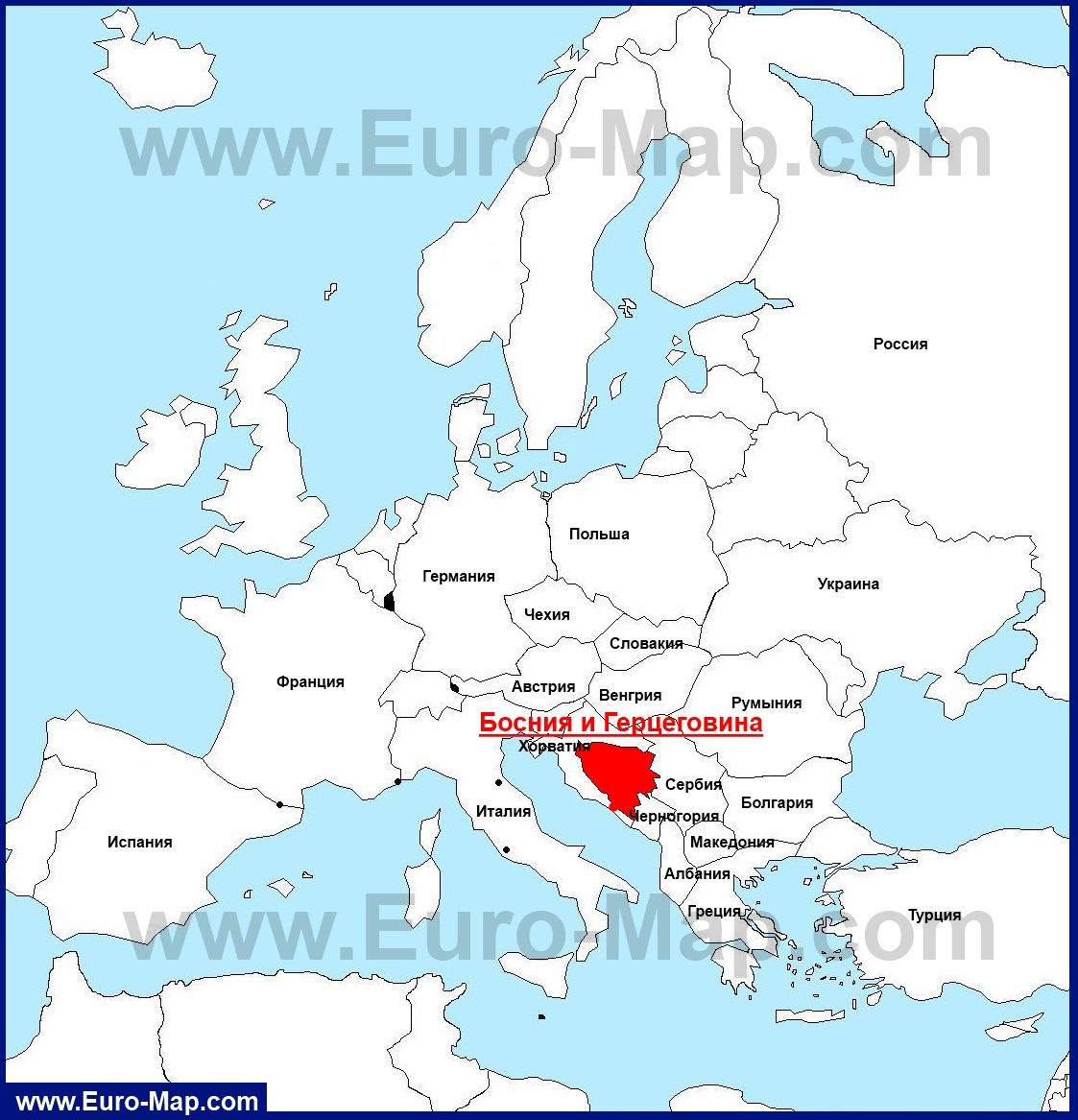 Карта европы босния и герцеговина