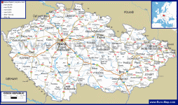 Автомобильная карта дорог Чехии