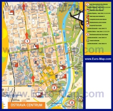 Туристическая карта Остравы с отелями