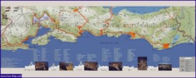 Пляжи Черногории на карте