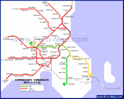 Карта метро Копенгагена (схема)