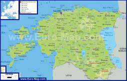 Физическая карта Эстонии