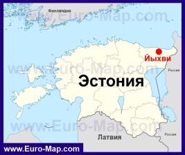 Йыхви на карте Эстонии