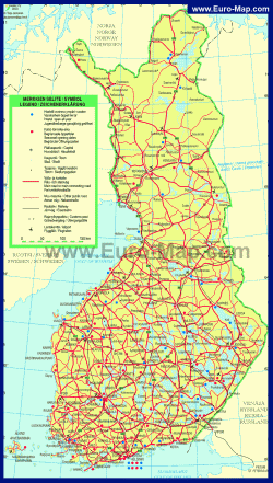 Карта дорог Финляндии