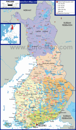 Политическая карта Финляндии