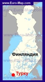 Турку на карте Финляндии