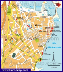 Подробная карта города Антиб