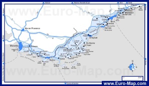 Карта Лазурного берега Франции