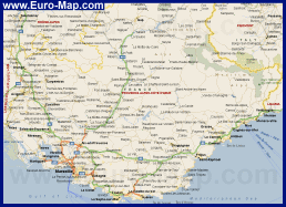 Подробная карта Лазурного берега Франции