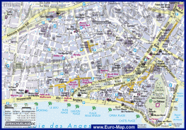 Туристическая карта Ниццы с достопримечательностями
