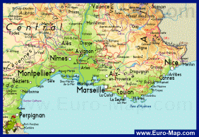 Карта региона Прованс - Франция