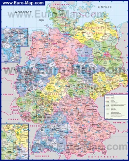 Административная карта Германии с индексами
