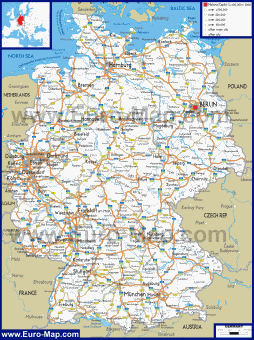 Автомобильная карта дорог Германии