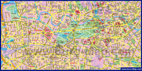 Туристическая карта центра Берлина с Достопримечательностями