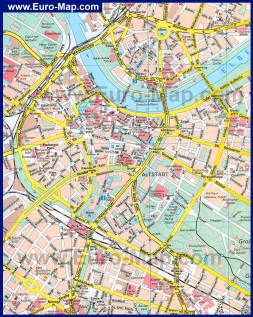 Карта центра города Дрезден