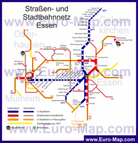 Карта маршрутов транспорта Эссена