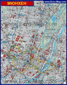 Карта Мюнхена с отелями