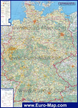 Подробная карта Германии на русском языке