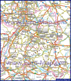 Автомобильная карта дорог Баден-Вюртемберга