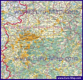 Подробная карта земли Северный Рейн-Вестфалия на русском языке