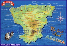 Подробная туристическая карта острова Эгина