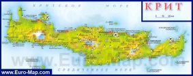 Карта Крита на русском языке