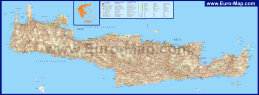 Подробная карта острова Крит с курортами