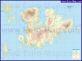 Подробная карта острова Миконос
