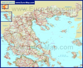 Подробная карта дорог Греции