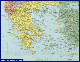 Подробная карта Греции с островами на русском языке