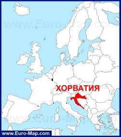 Хорватия на карте Европы
